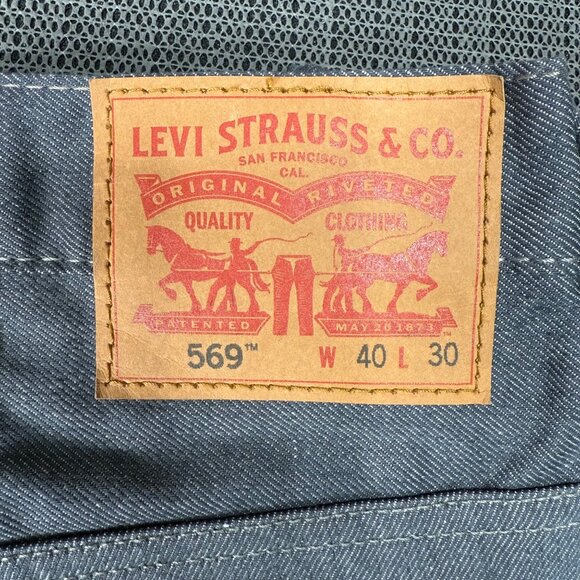 Levis 569 Mens Size W40 L30 Gray Straight Fit Denim Jeans - Picture 3 of 9